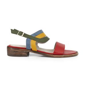SANDALIA NAIRA MULTICOLOR CUERO MUJER VESTIR CHINELAS