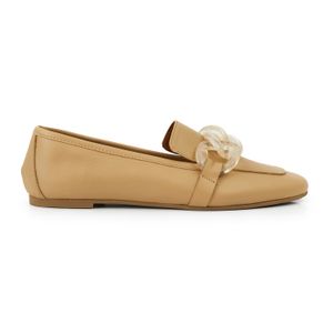 MOCASIN SIMBO CAMEL MUJER ZAPATOS CUERO VESTIR