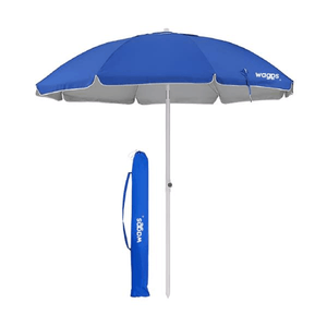 Sombrilla Playera Grande Waggs Azul Reclinable Aluminizada 2 Mts