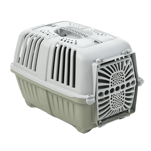 Transportadora Canil Para Perro O Gato Chico Mps Pratiko Puerta De Plastico 48 X 33 X 31,5 Cm Hasta 4,5 Kg Color Gris