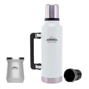 Kit de Termo Blanco 1.3L South Port con Mate Blanco Acero Inoxidable