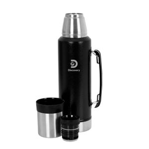 Termo Discovery 1,3 Litros Cafe Terere Mate Te Doble Capa Acero Inoxidable Tapa-Vaso 14713 Negro