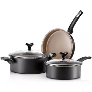 BATERIA MARMICOC COCINA 5 PIEZAS LINEA SABORES NEGRO Y DORADO