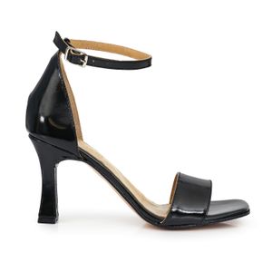 SANDALIA ANTRA NEGRA CHAROL ZAPATO CUERO MUJER STILETTO