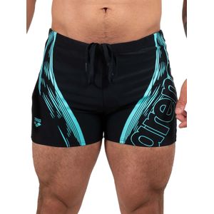 Short de Baño Arena Waves Graphic Hombre Natación Negro