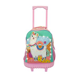 Mochila Kawaii Carrito Nena Niña Escolar Con Luces Cute Llama QD33 Rosa