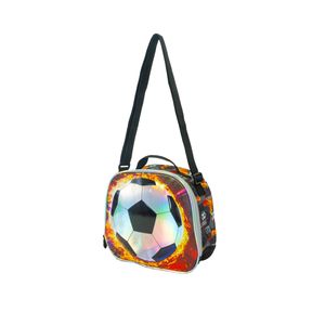 Lunchera Termica Escolar Infantil Con Correa Colonia Vacaciones Pelota Futbol QD4 Negro