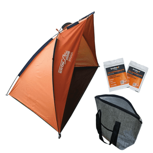 Set carpa p/playa+ bolso termico lunchera gris +geles refrigerante