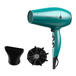 Secador De Pelo Gama Italy Diamond 4d Kera Shine Color Turquesa Con Voluminizador Y Difusor