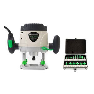 Combo Fresadora 1/4" 1200 W + Set De 15 Fresas Profesionales 1/4"