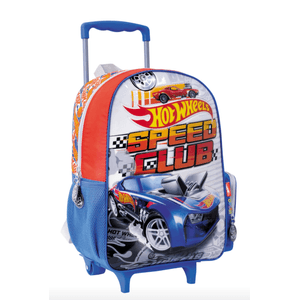Mochila Carro Hot Wheels 16' Blanca Wabro 75103