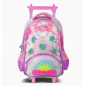 Footy Mochila Carro 18 Pulgadas Pop It Rosa Con Luz Led F6301