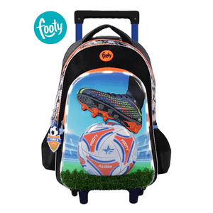Footy Mochila Carro Champion 18 Pulgadas Negra Con Luz Led - F5361