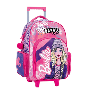 Mochila Barbie Animal Print Con Carrito 17 Pulgadas  Wabro 11761