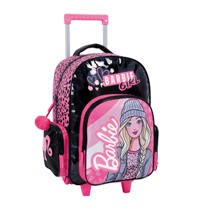 Mochila Barbie Animal Print Con Carrito  17 Pulgadas  Wabro 11761
