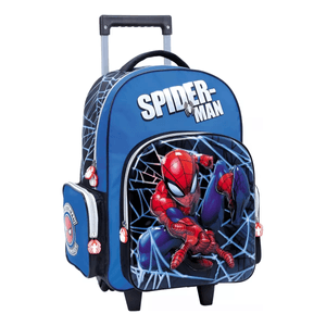 Mochila Con Carro Spiderman 18' Pulgadas 38256 Wabro