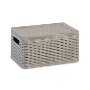 Caja Organizadora DEA HOME Decora Con Tapa 9l Ratan Gris 26206/2