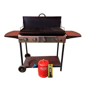 Parrilla A Gas Bram Metal Ac. Inox 4 Quemadores 21181/9