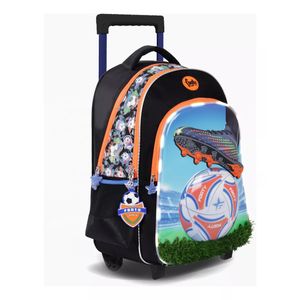 Mochila De Ruedas Para Niños De 18 Pulgadas Champions League Con Luz Led Footy