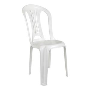 Silla De Plastico Jardin Lisa Mor 15151103 Color Blanca