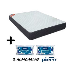 Colchon Piero Foam 2 Plazas Espuma 190x140 Con 2 Almohadas Piero Moonlight