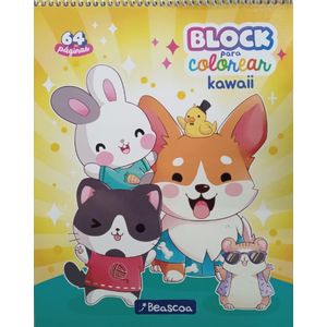 BLOCK PARA COLOREAR KAWAII - BEASCOA