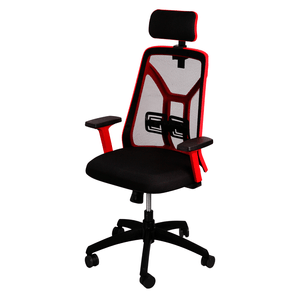 Sillón Tokio Rojo Ergonómico Mesh Cabezal Gamer Baires4