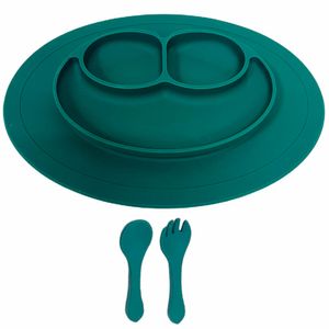 Set de Plato y Cubiertos para Bebes Verde  Gadnic Silicona Segura