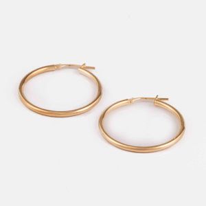 Aros Argollas Carmín de Plata con Baño Dorado