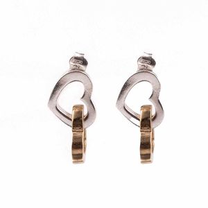 Aros Carmín de Plata con Baño Dorado