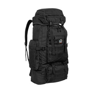 Mochila Discovery Mochilero Trekking 70 Litros Estilo Tactica Militar Color Negro