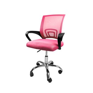 Silla De Escritorio Ergonomicas Oficina Giratoria Con Ruedas color Rosa