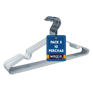 Perchas Engomadas Antideslizante Waggs Blanco Pack 10U