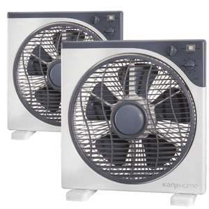 Combo de 2 Ventiladores de piso Kanji Gris 5 Aspas 40W