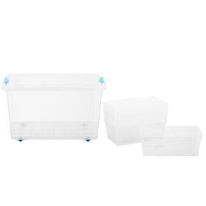 Set de 8 cajas plásticas Modubox 6 L y 1 caja 38 L Just Home Collection