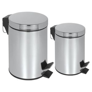 Set de 2 cestos de basura a pedal 3 y 7 L de acero inoxidable