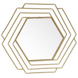 Espejo hexagonal 65 x 71.5 cm dorado Homy
