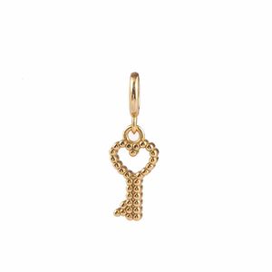 Charm Carmín con Llave Colgante Dorado