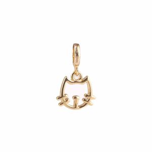 Charm Carmín Gatito Colgante Dorado