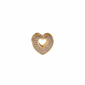 Charm Carmín de Corazon Dorado y Cubic