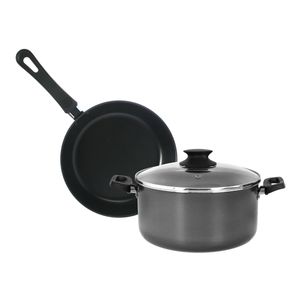 Bateria Cocina Antiadherente Aston Olla Cacerola Sarten Plata