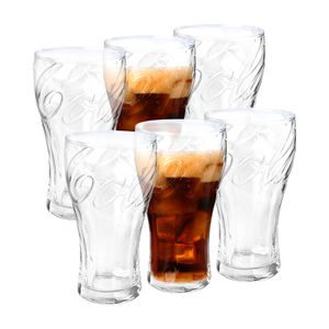 Set x 6 Vasos Vidrio Coca Cola 350 cc Transparente Pasabahce