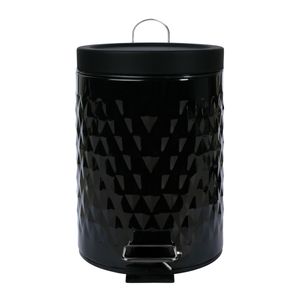 Cesto Tacho 3 Lts Metal Baño Plastico Balde Extraible Pedal Negro