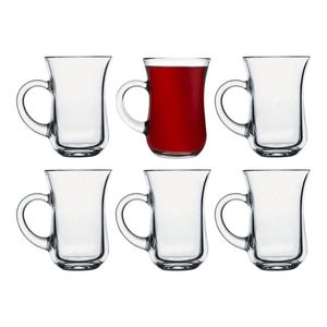 Jarros Tazas Vidrio Con Manija Set X 6 Pasabahce