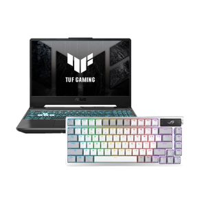 Combo Notebook Asus Tuf Gaming A15 R5 16gb 512gb Rtx2050 + Teclado Asus Rog Blanco Rgb
