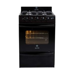 Cocina A Gas Escorial Master Style Negra 4 Hornallas 56 Cm