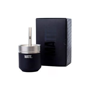 Set Mate 170ml + Bombilla Grande Matte DS PRO Negro Inox