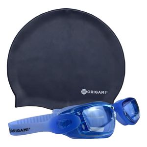 Kit Natacion Antiparras Adulto Origami Gorra Silicona Sr