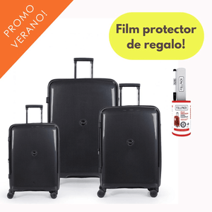 Set x 3 Valijas Carry on Mediana Grande Urbano Rígidas Expandible Negra