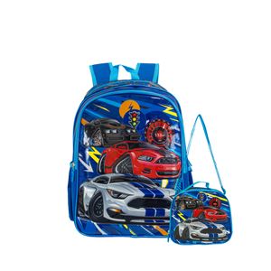 Mochila Para Jardín + Lonchera Escolar Autos Nene Varon